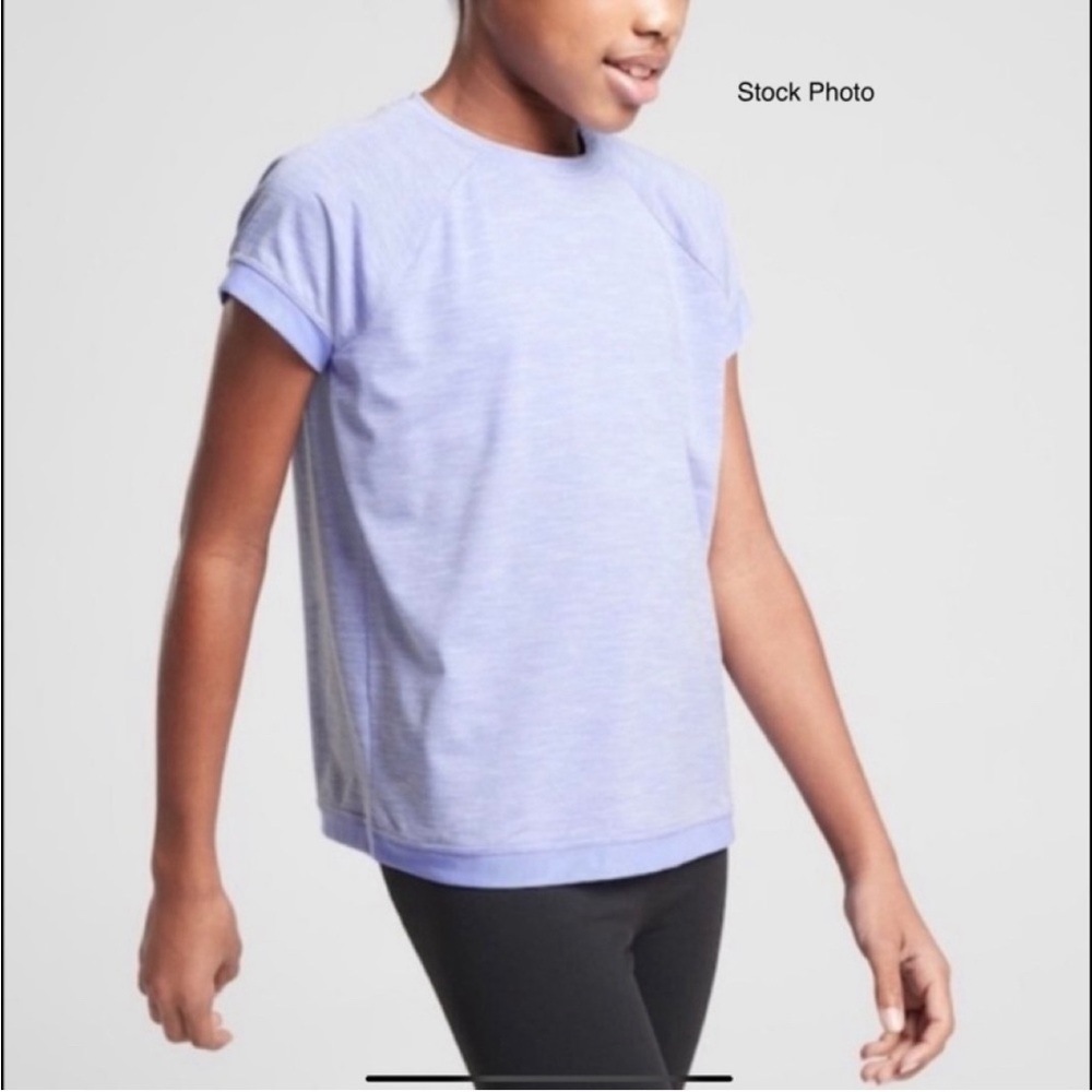Athleta Girl Sunny Days Tee- Periwinkle size L/12 like new!